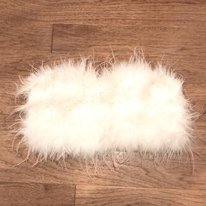 12th Tribe CHANEL WHITE FAUX FEATHER TOP
